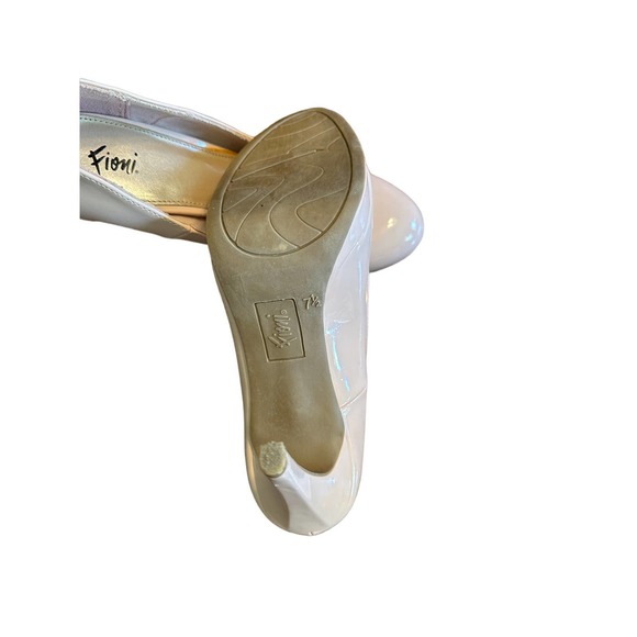 Fioni Women's Nude Tan Beige Patent Leather High Heels Size 7.5 - Picture 8 of 10